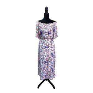 Mello Day Off the Shoulder Floral Paisley Midi Dress | Small